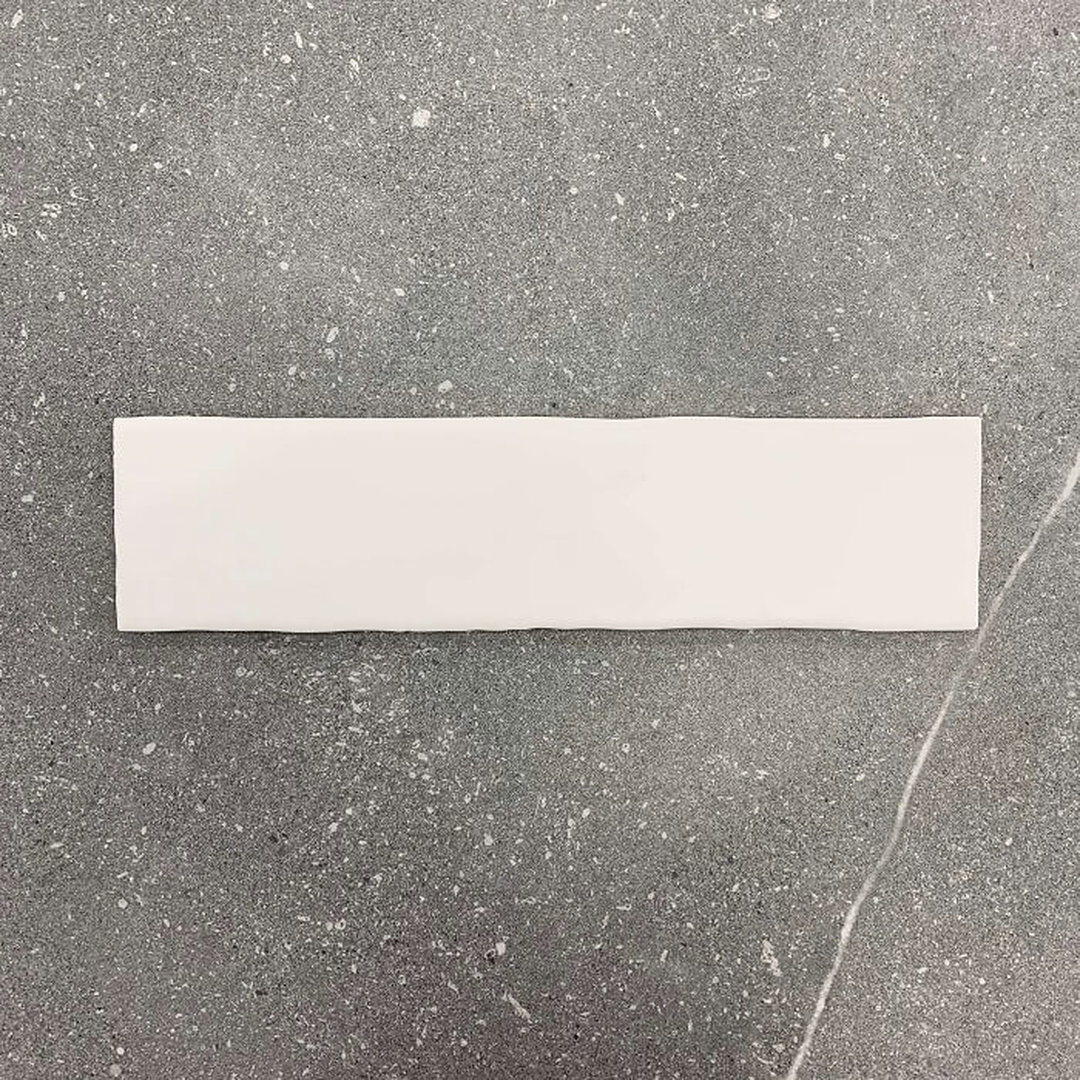 Irregular Edge Wavy White Matt Ceramic Wall Tile 4191 300 × 75 mm