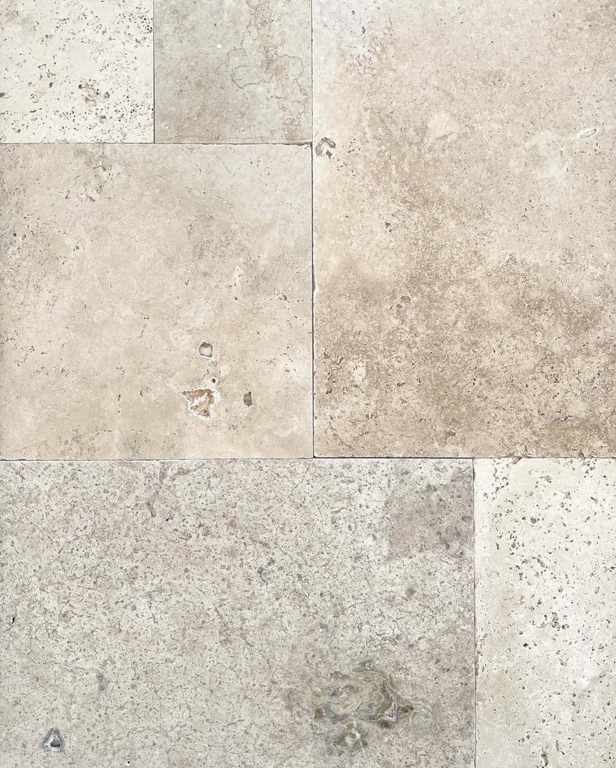 Toscano Blend French Pattern Tumbled Travertine Tile 8869 12 mm