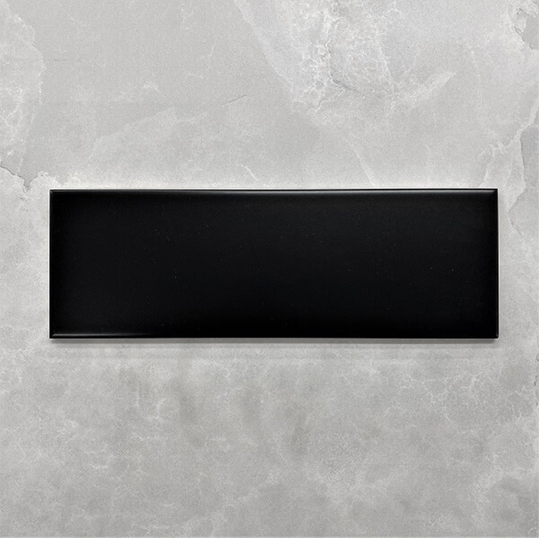 100x300mm Black Matt Subway Non Rectified Ceramic Wall Tile 4144 300 × 100 mm