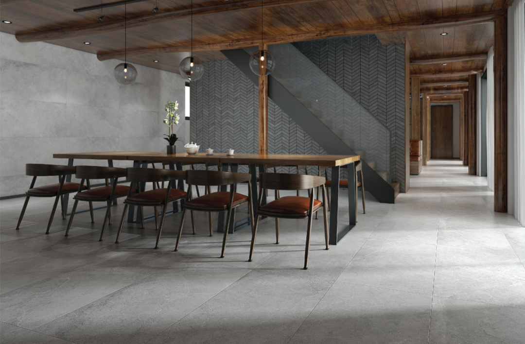 Yosemite Light Grey Stone Look In/Out Rectified Porcelain Tile 4258 600 × 300 mm