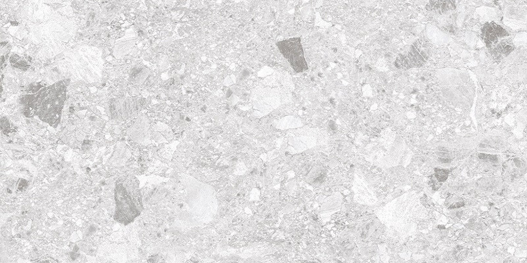 Breccia Light Grey Terrazzo Look In/Out Rectified Porcelain Tile 3685 600 × 300 mm