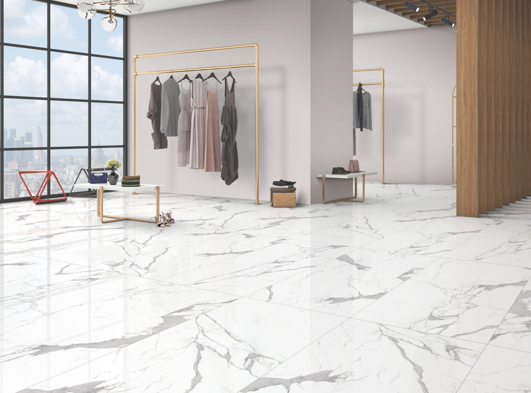 Royale Satuario Marble Look Polished Rectified Porcelain Tile 3749 600 × 600 mm