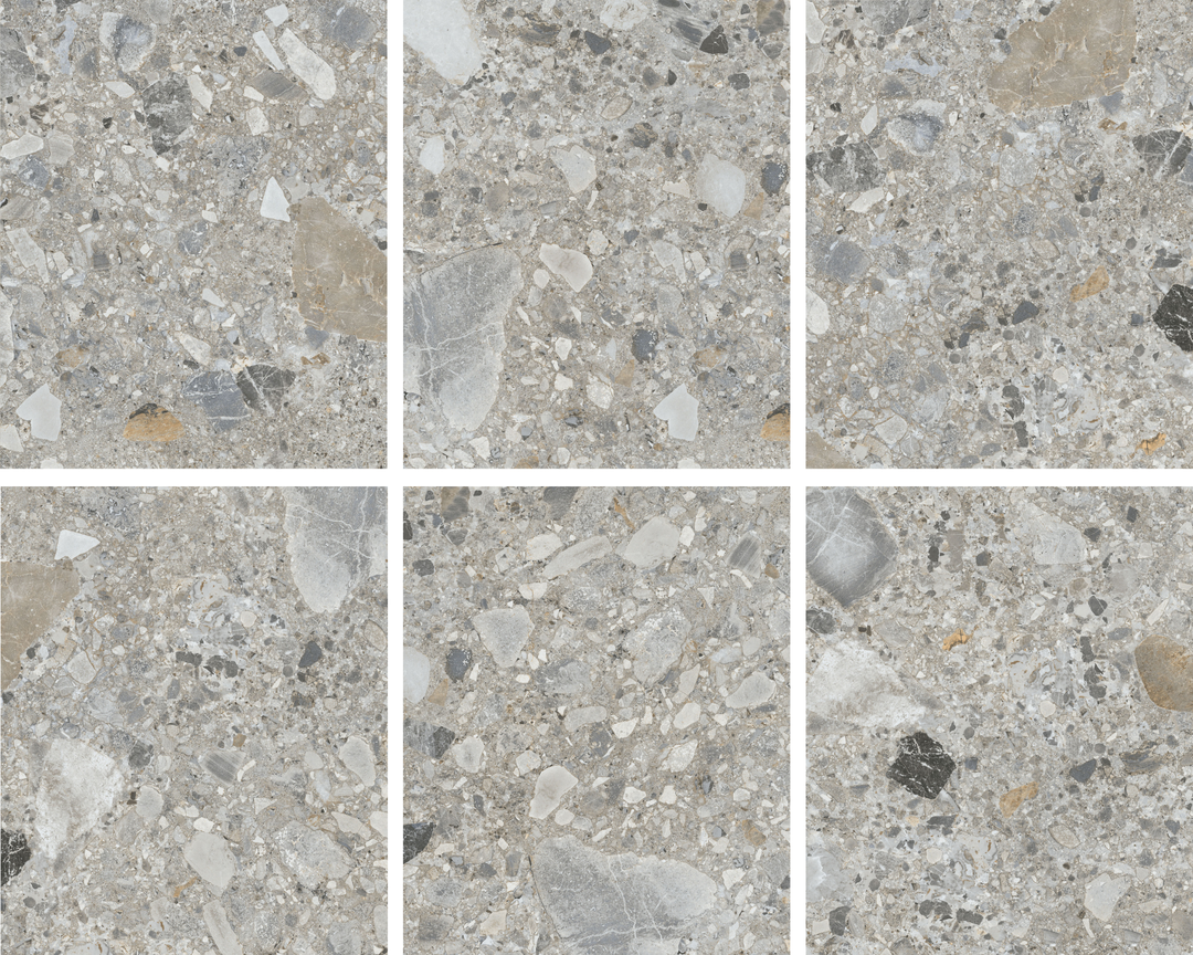 Breccia Brown Terrazzo Look In/Out Rectified Porcelain Tile 3969 600 × 600 mm