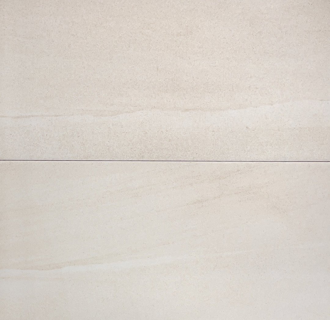 Helidon Matt White Sandstone Look Rectified Porcelain Tile 22530 600 × 300 mm